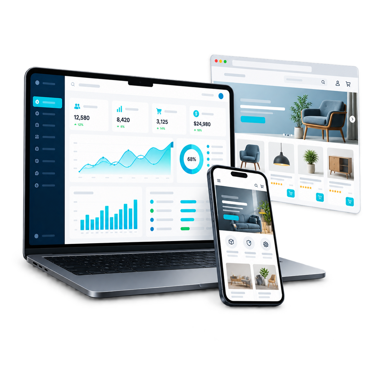 Enterprise web software device showcase