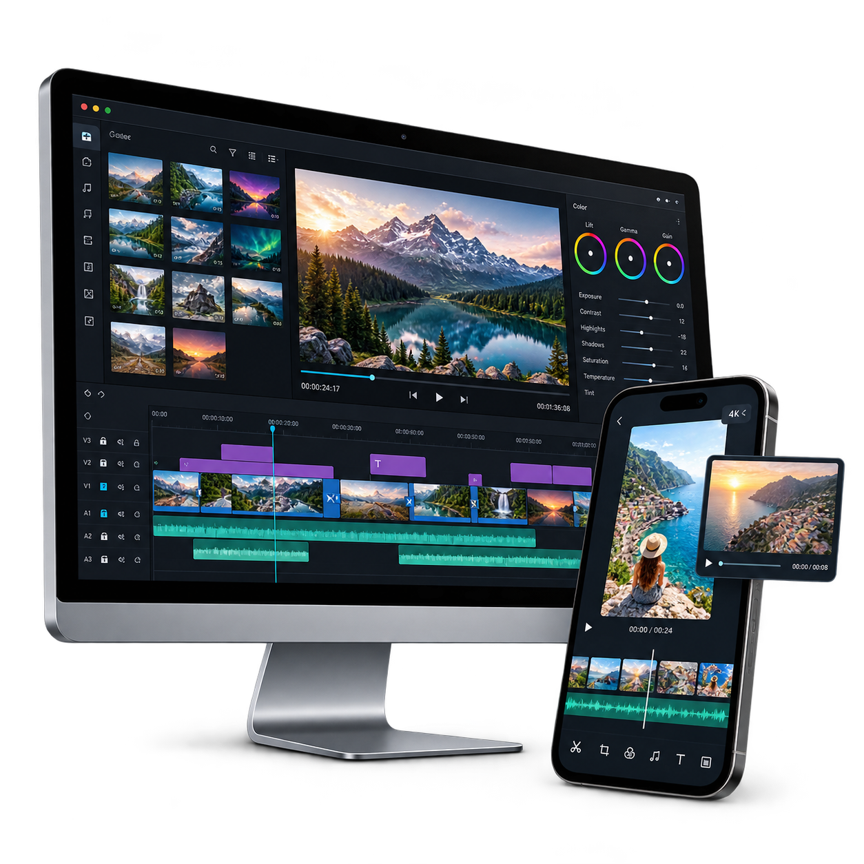 Premium video editing device mockup